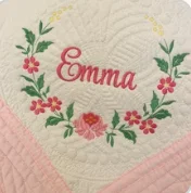 Personalized Baby Quilt: Embroidered Monogrammed Cotton Heirloom product image (2)