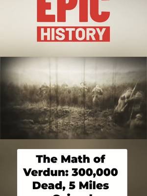 300,000 soldiers died at Verdun for just 5 miles of ground. This wasn't a victory—it was the deadliest stalemate in history. The strategy, the sacrifice, the brutal reality of trench warfare. This is how WWI ground armies to dust. Check out the full video at Epic History #BattleOfVerdun #WW1 #TrenchWarfare #WorldWarOne #epichistory