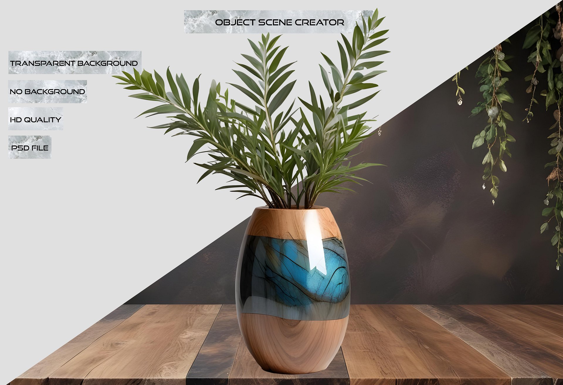 Celestial Grace – Rustic Boho Chic Vase PNG product image (2)