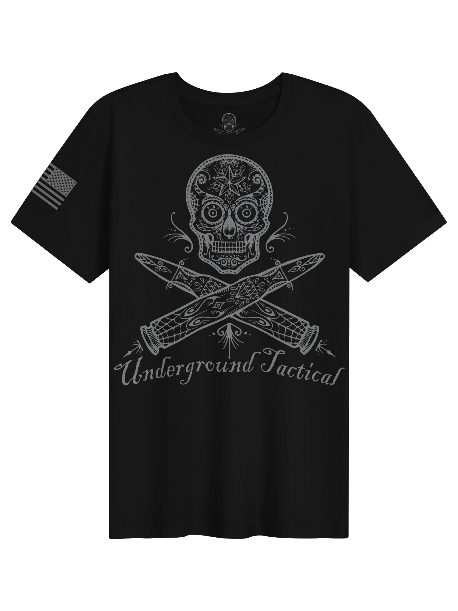 Underground Tactical monochrome logo silver ink shirt product image (1)