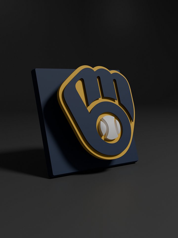 Milwaukee Brewers 3D Printed Floating Logo Sign (Digital File Only) product image (1)