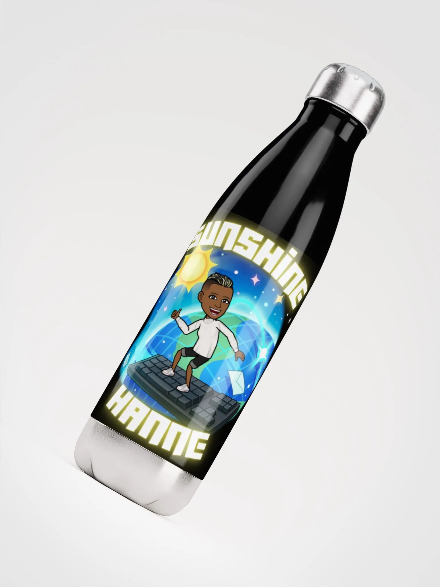Logo black water bottle product image (4)