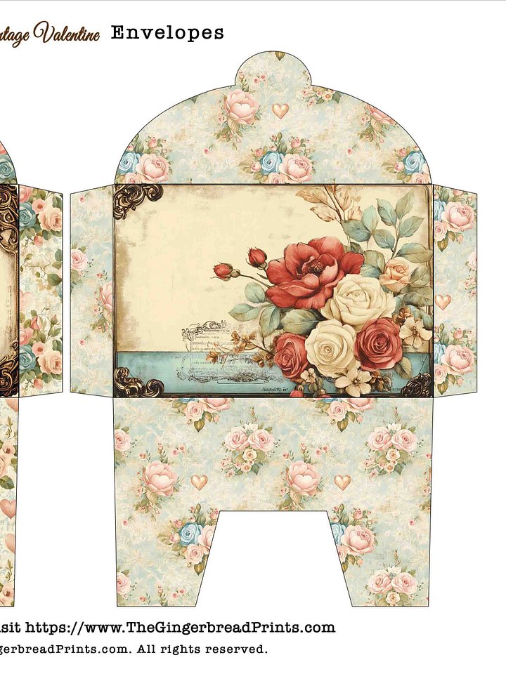 Vintage Valentine Envelopes Digital Download product image (2)