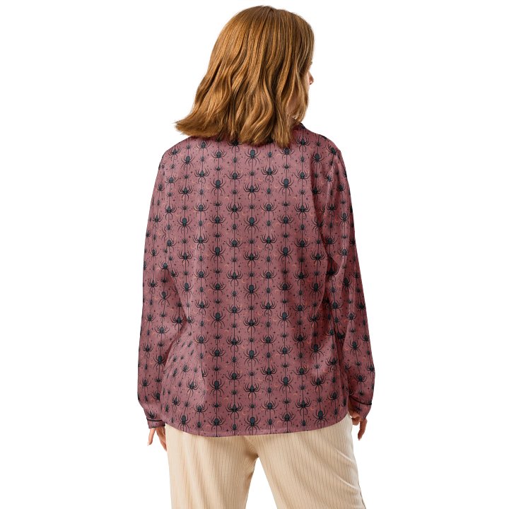 Spooky Spiders Halloween Pajama Shirt in Dusty Pink product image (2)