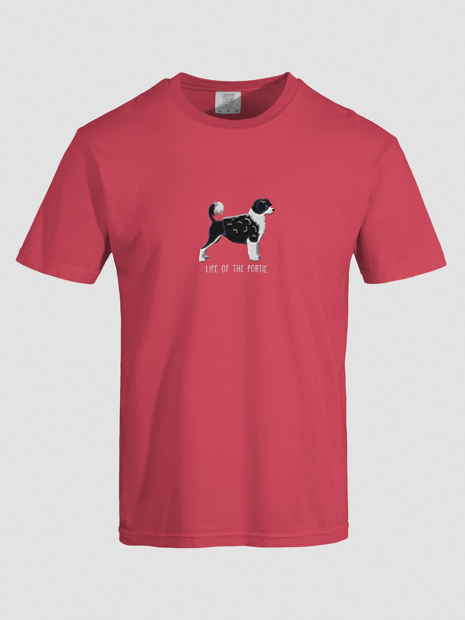 Life of the Portie T-Shirt(Embroidered) of a Portuguese Water Dog(Black & White) product image (10)