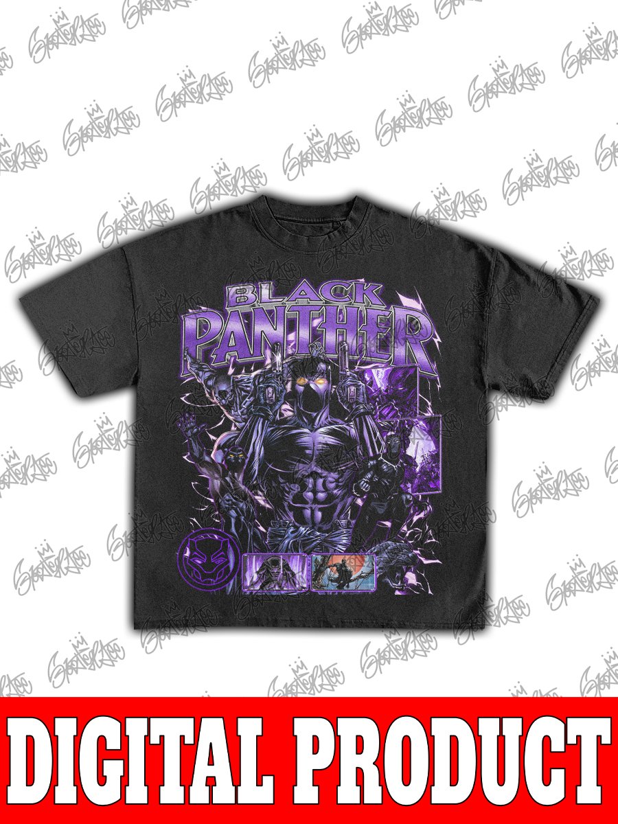 Black Panther T'Challa Wakanda Forever Chadwick Boseman Tribute Vintage Movie Bootleg Graphic product image (1)