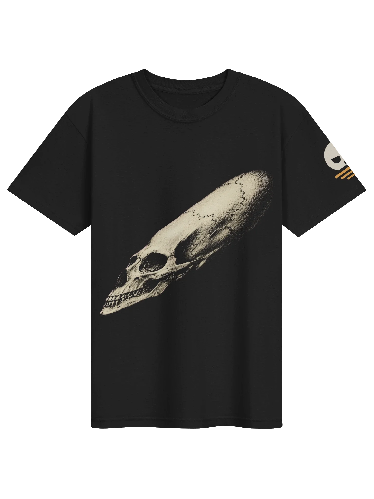 Anamorphic Skull Tee, Black