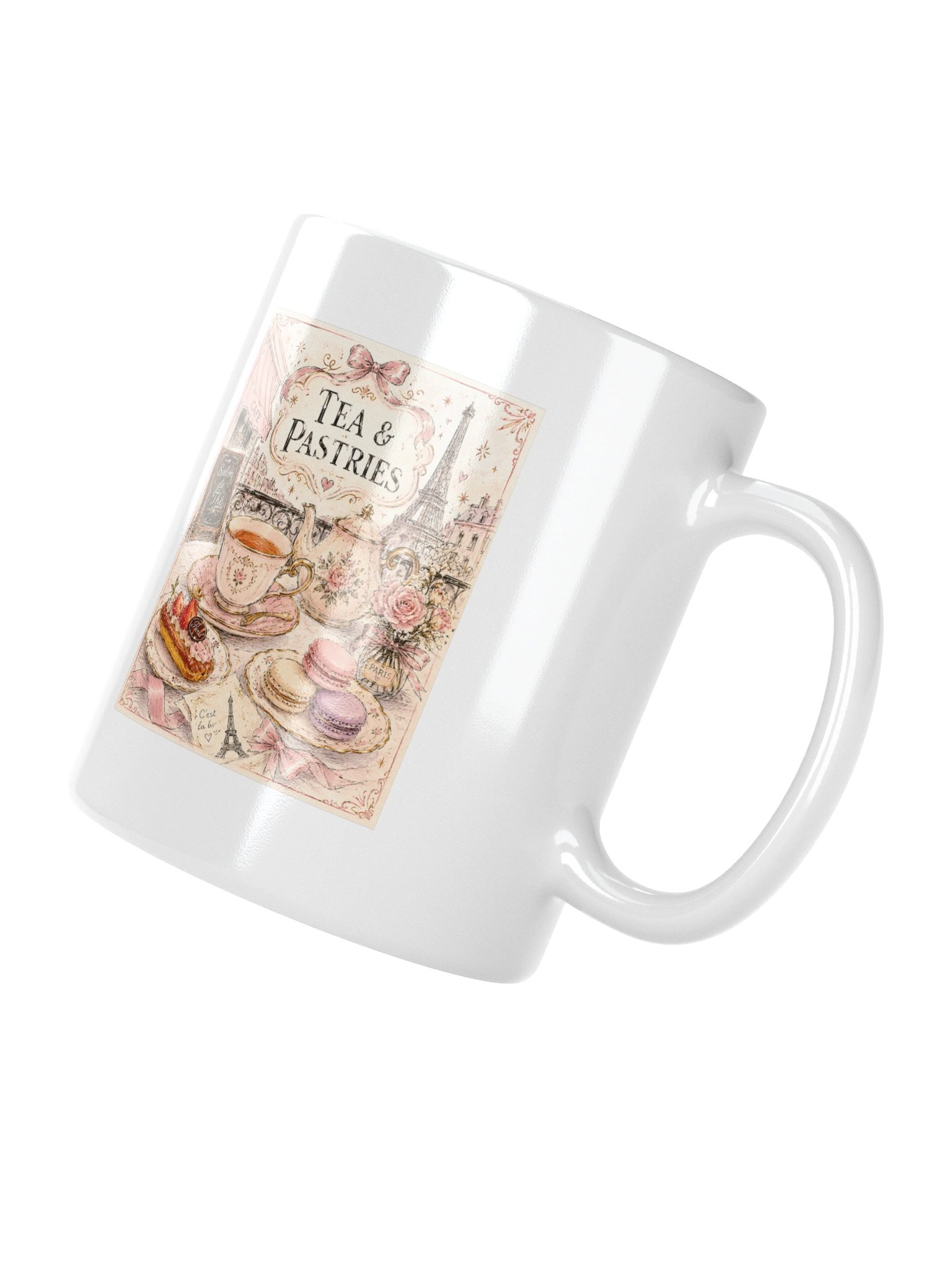 Parisian Tea and Pastries by the Eiffel Tower Ceramic Mug product image (10)