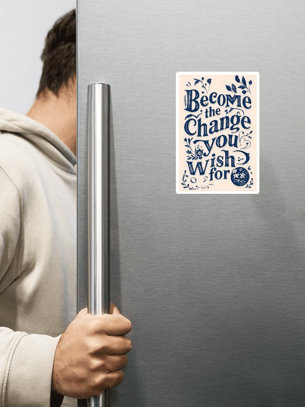 Become the Change You Wish For – Minimalist Typography Magnet product image (2)