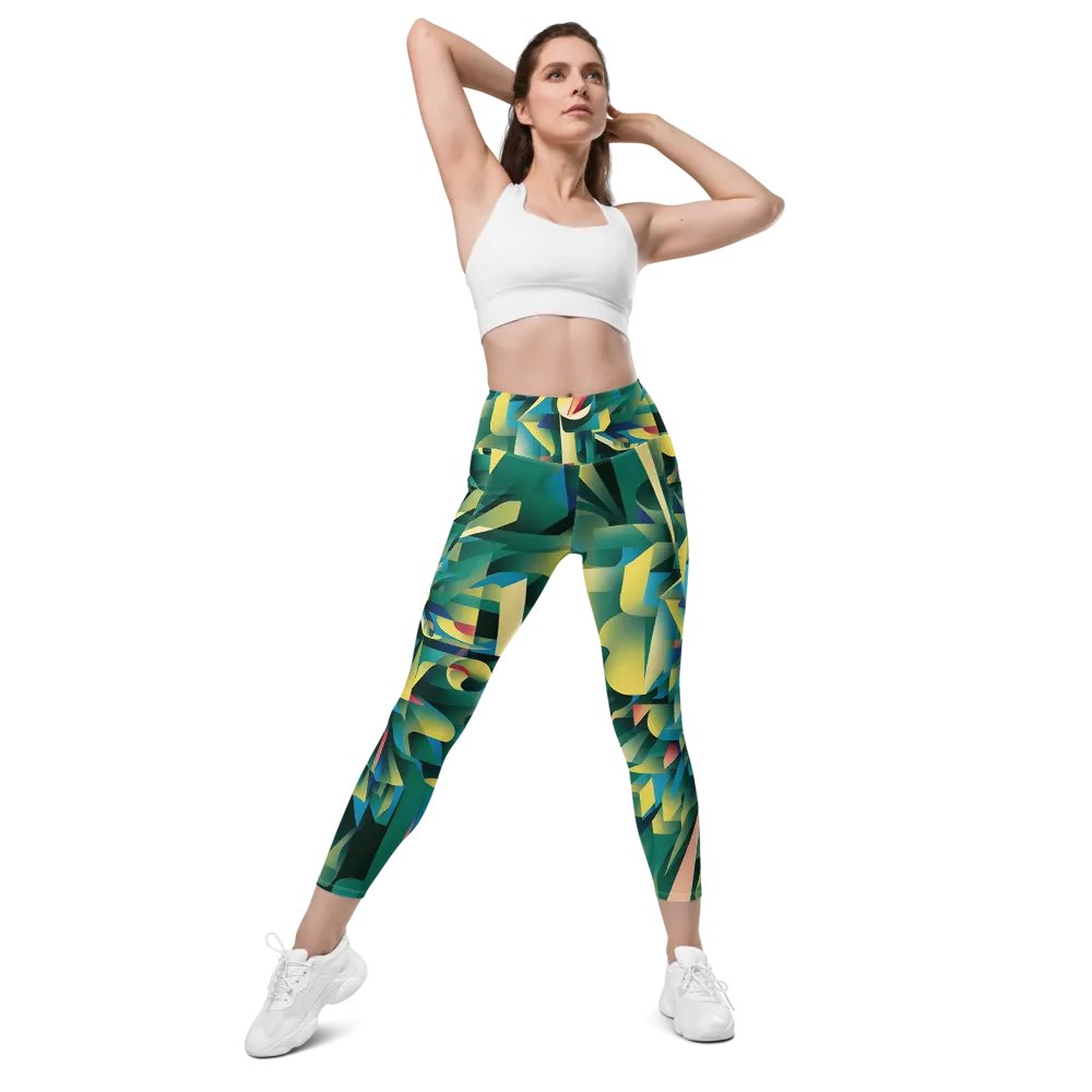 Abstract Lithographic Pattern Design Leggings with pockets - V8 product image (6)