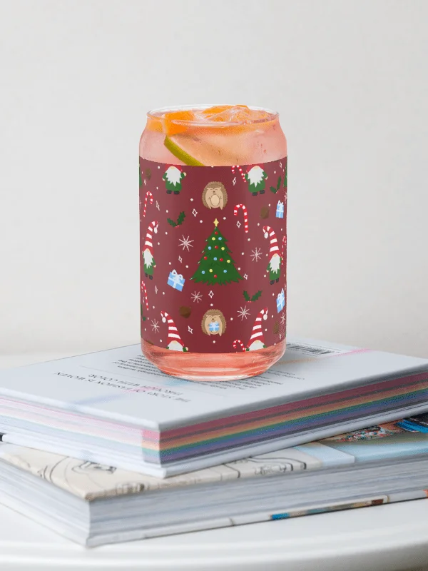 Christmas with my Gnomies Pattern in Red Glass Tumbler product image (1)