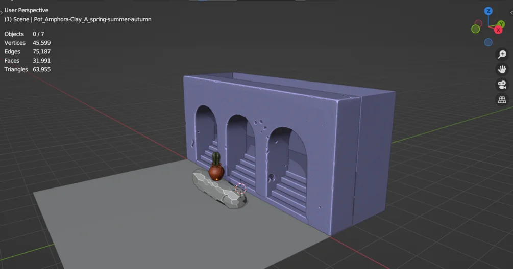Simple desert stone scene Low-poly 3D model product image (5)