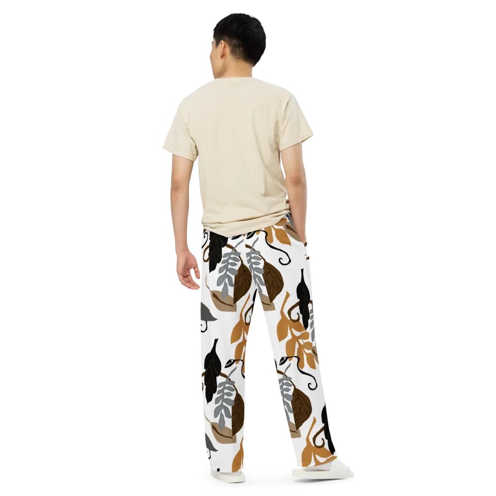 Neutral Leaves Wideleg Pants product image (10)