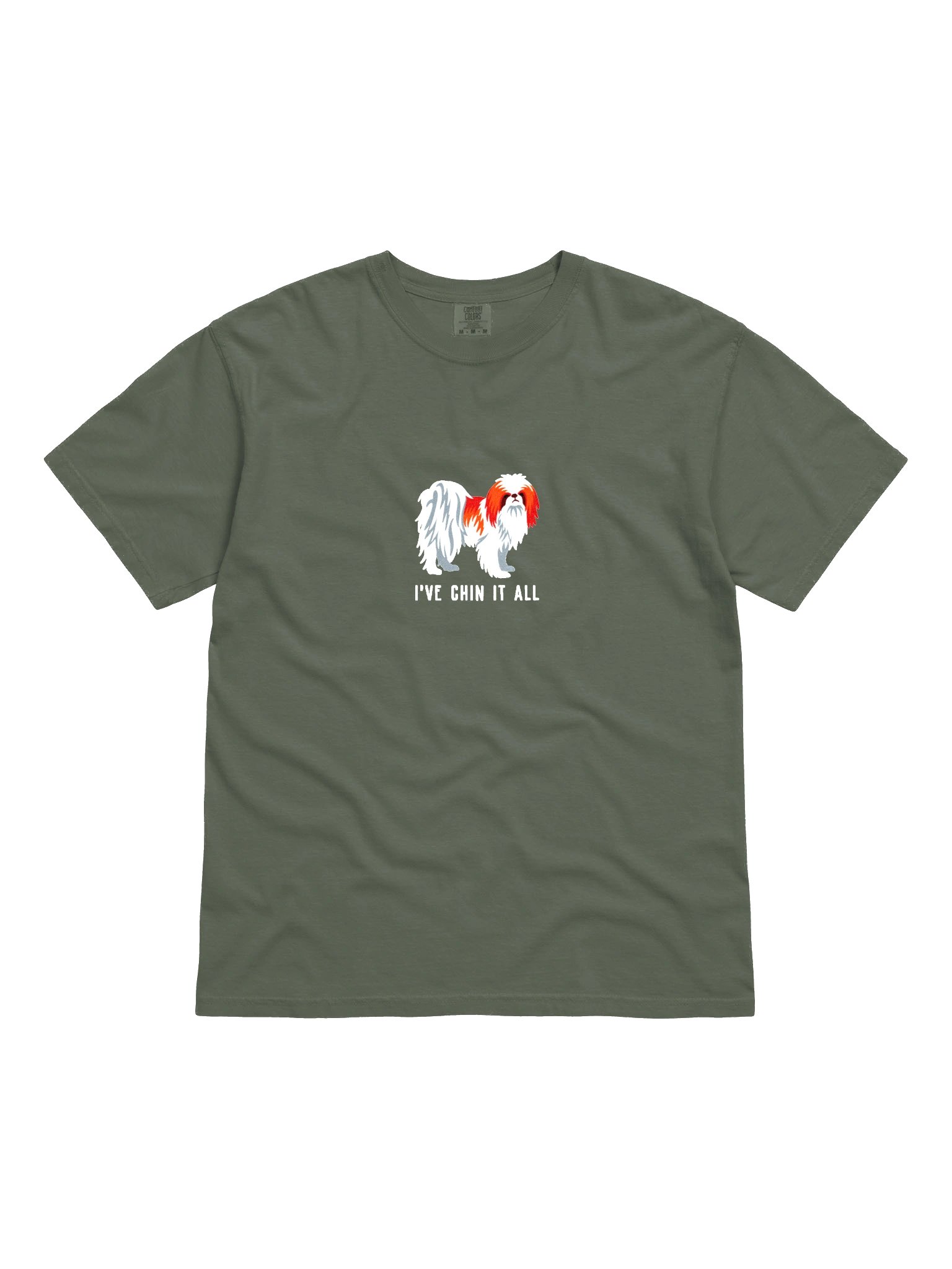 I've Chin It All T-Shirt(Embroidered) of a Japanese Chin(Red & White) product image (4)