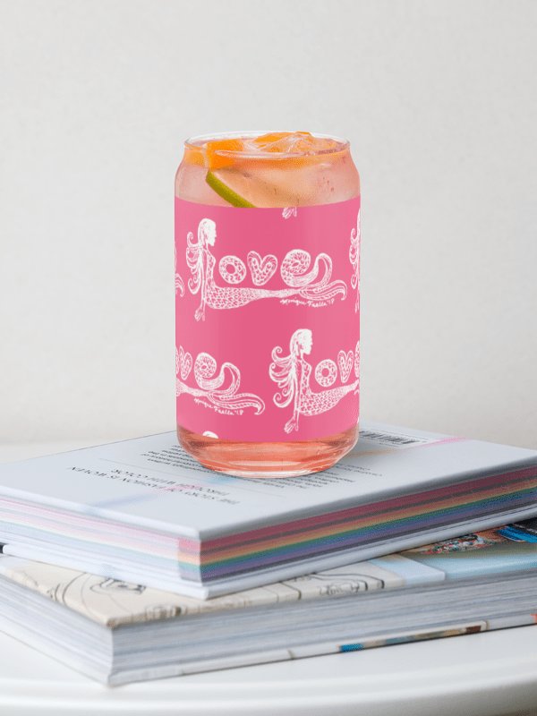 Mermaid Love | Elegant Can-Shaped Glass product image (1)