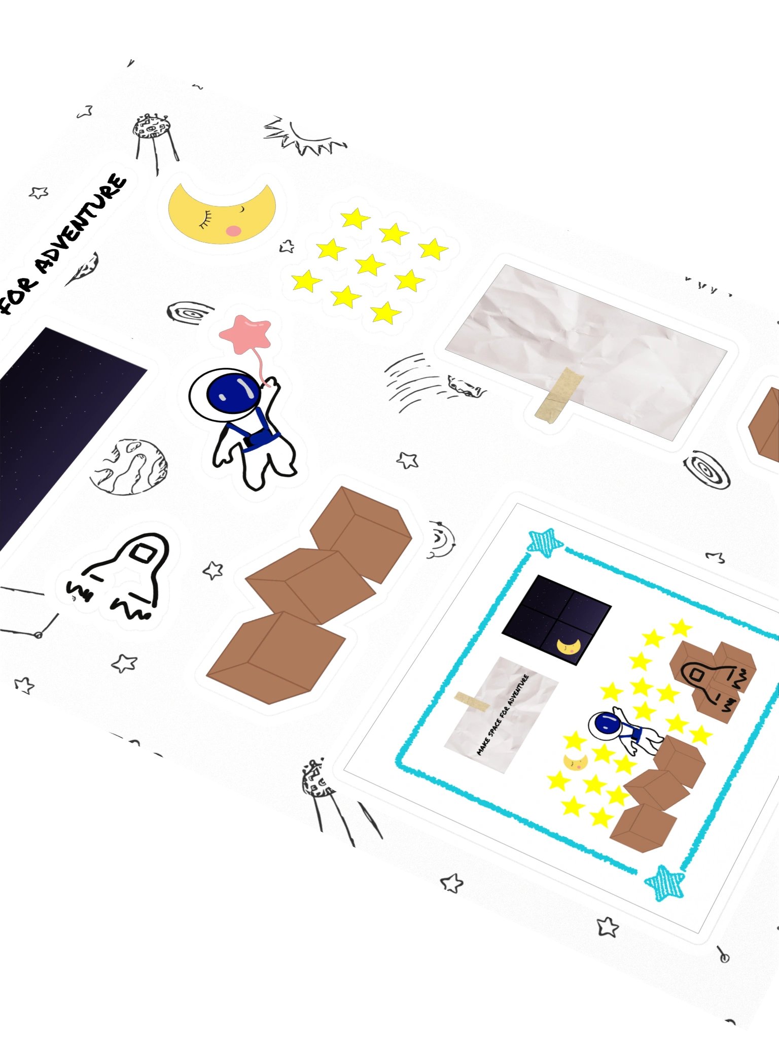 Make Your Own Space Adventure Sticker Sheet (Blue Version) product image (3)