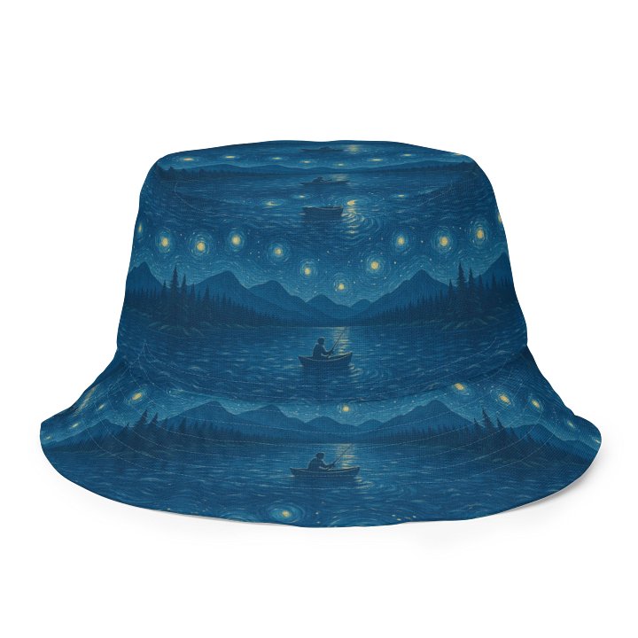 Starry Mountain Lake Fishing Bucket Hat product image (1)