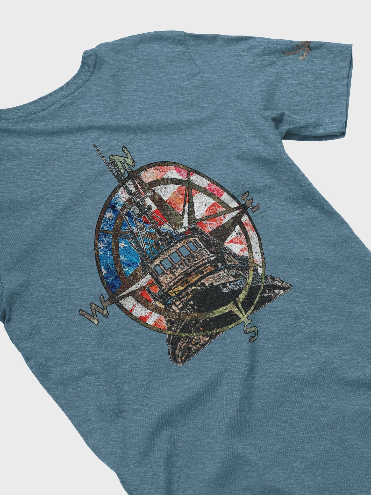 AF - Compass Rose & Pacific Falcon Flage – Vigilant Marine Workwear | Twin Anchor Apparel Sternwatch Tee Line product image (1)