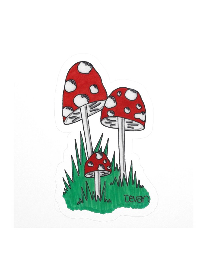 Red Mushroom Trio Sticker product image (1)