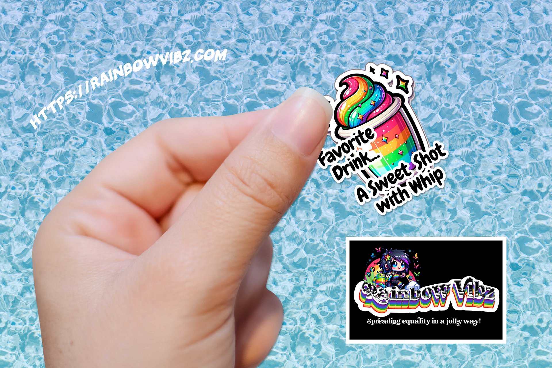 Innuendo Stickers-Favorite Drink-Rainbow Style-Adorable Drink Sticker product image (1)