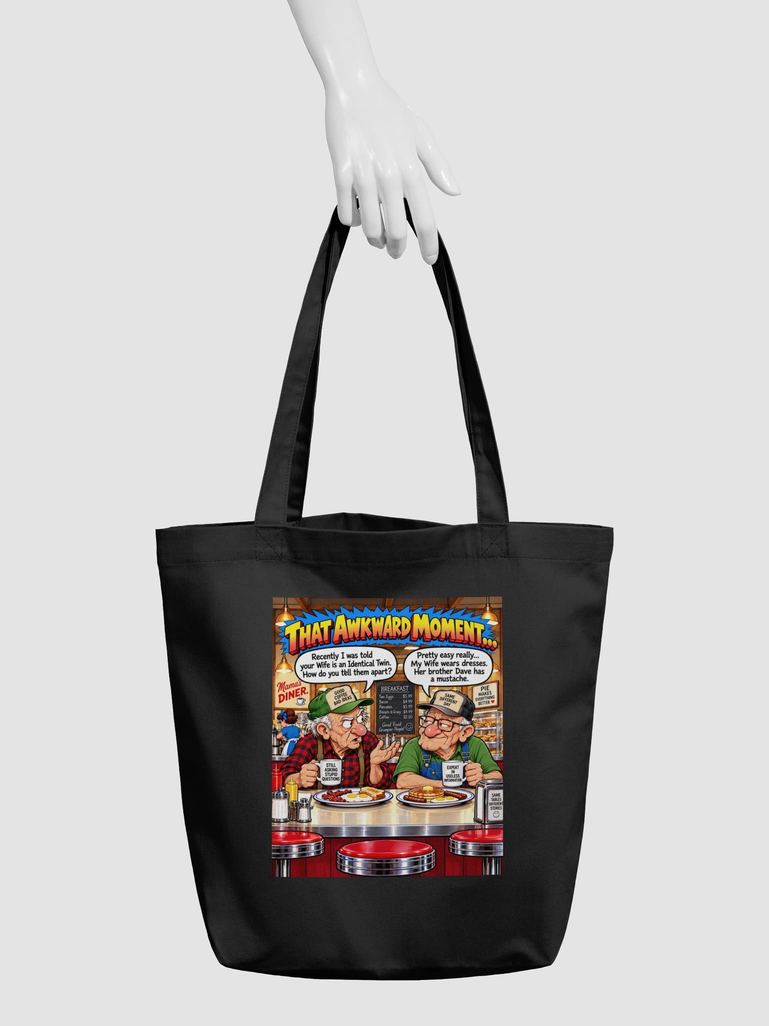 1 Earth Prints Two Old Men at the Diner Econscious Eco-Friendly Tote Bag product image (5)