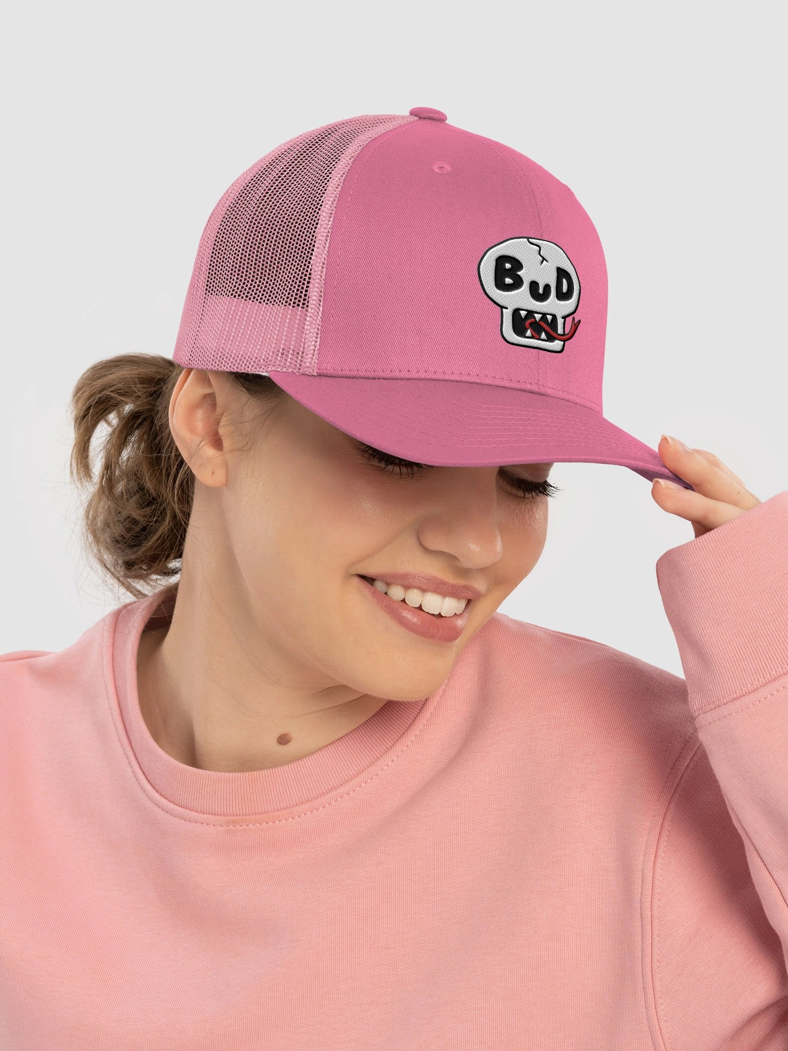 Boney Bud Pink Trucker Hat product image (5)