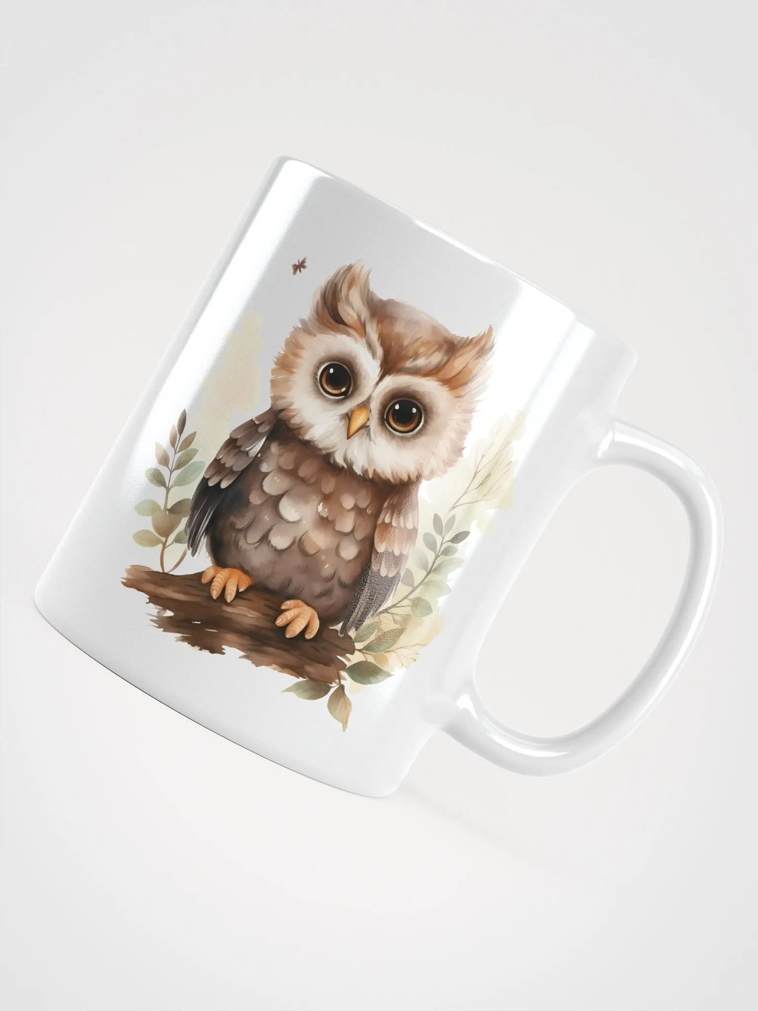 Whimsical Owls White Glossy Mug product image (5)