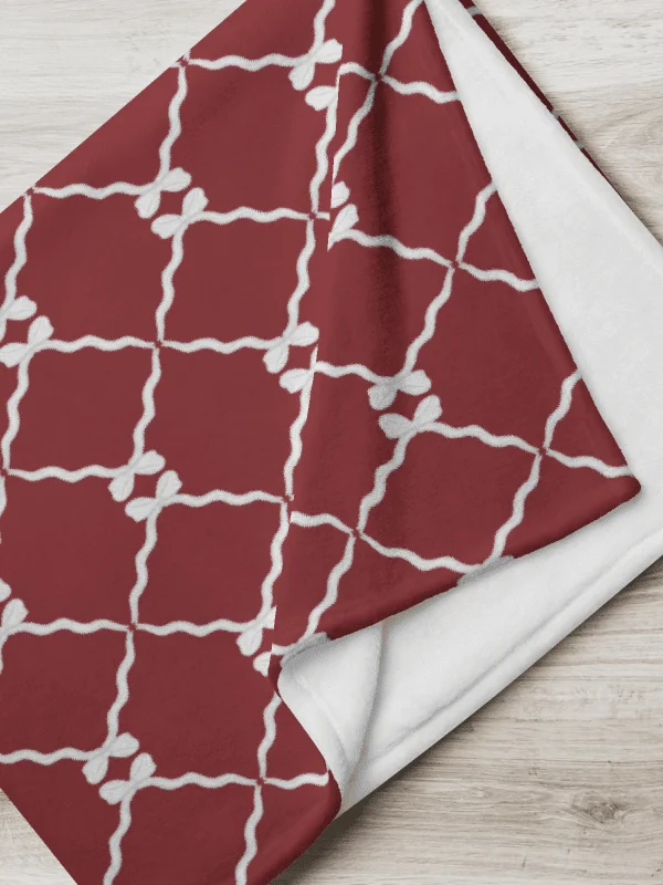 Bows and Ribbon in Red and White Throw Blanket product image (1)