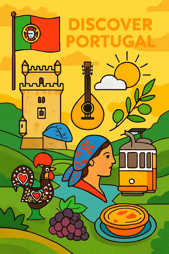 Free “Discover Portugal” Poster – European Wall Art Printable (A4 & US Letter PDF) product image (1)