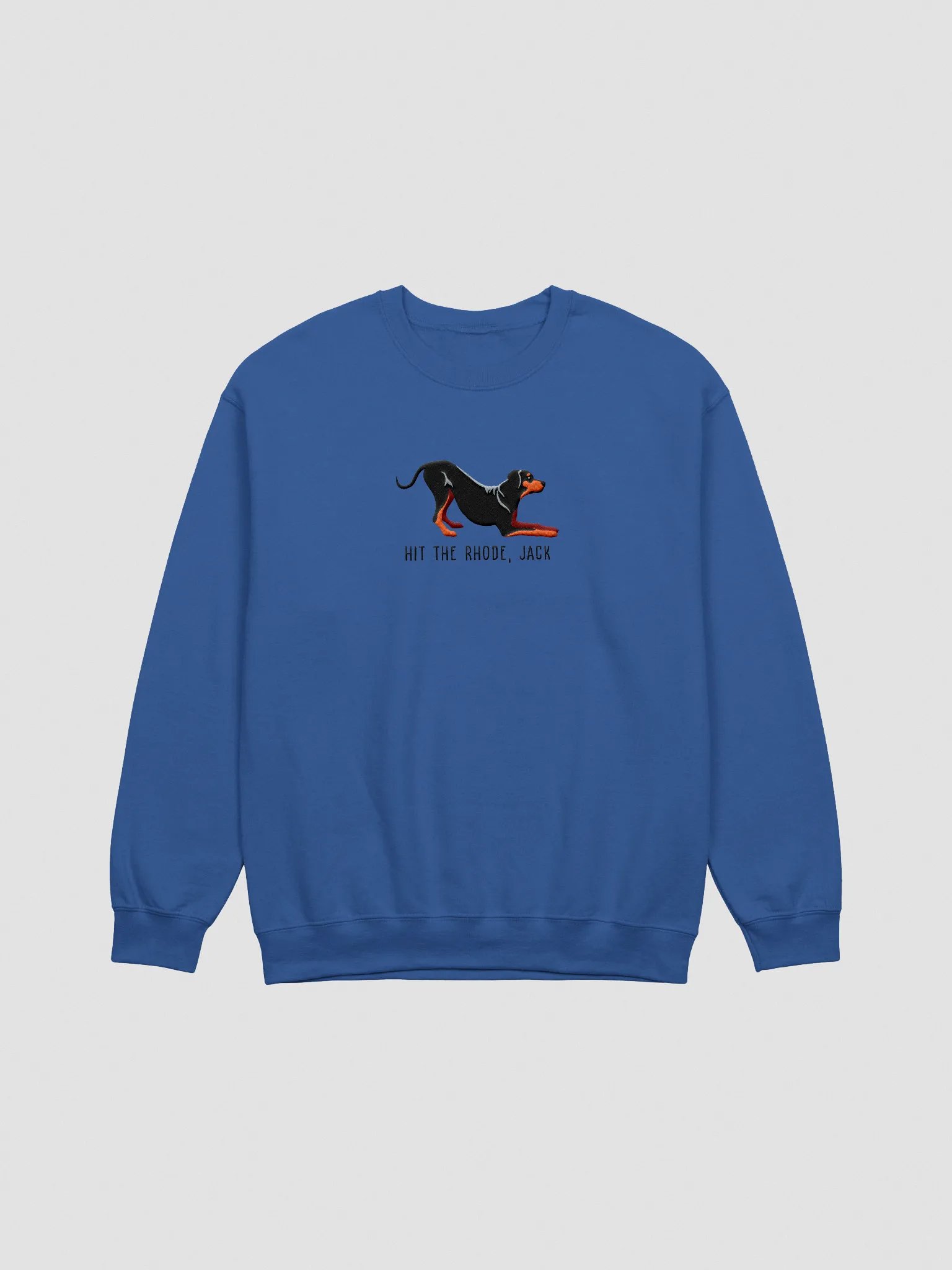 Hit the Rhode, Jack Sweatshirt (Embroidered) of a Rhodesian Ridgeback(Black & Tan) product image (3)