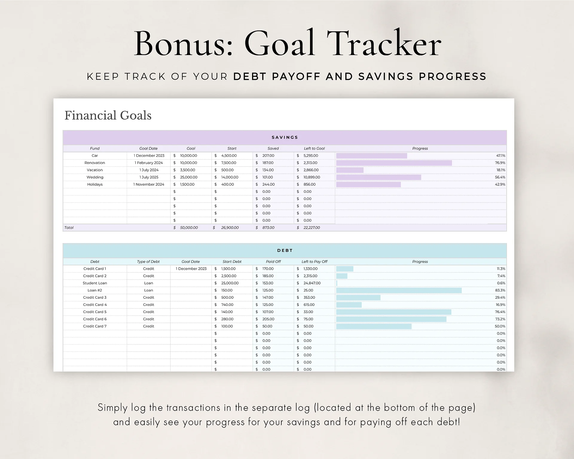 Simple Budget Planner Spreadsheet for Google Sheets product image (6)
