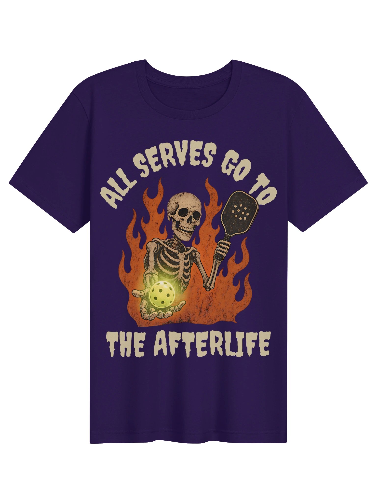 All Serves Go To The Afterlife Halloween Pickleball Shirt | Skeleton Tee product image (2)