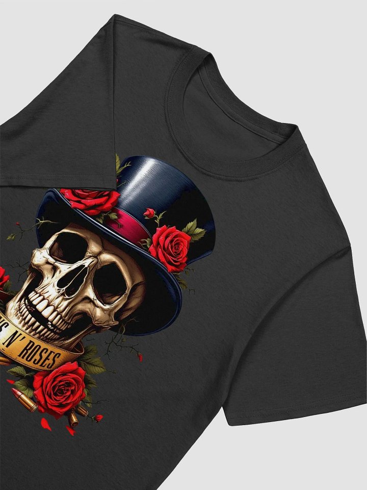 Guns N’ Roses Top Hat Skull T-Shirt | Rose & Bullet Rock Graphic Tee | Classic Hard Rock Streetwear product image (2)
