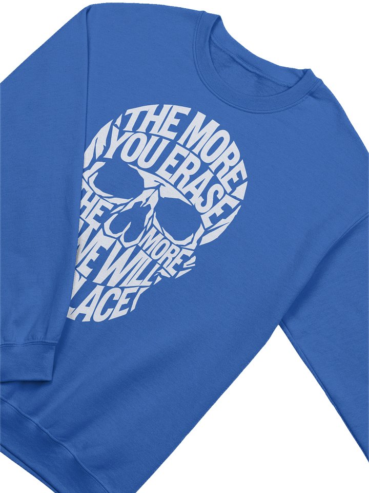 THE MORE YOU ERASE Skull Graphic Sweatshirt White product image (1)