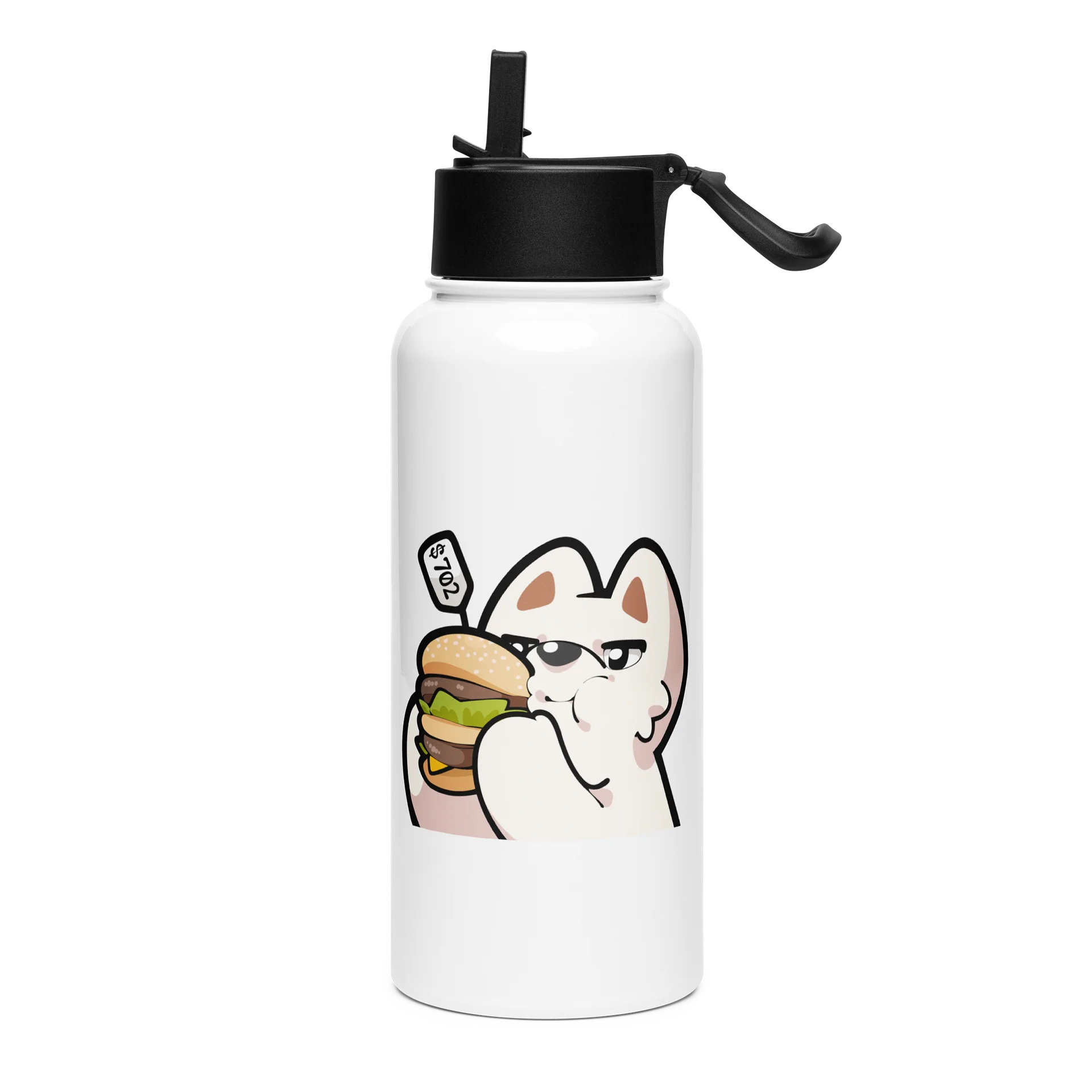 $702 Burger Stainless Steel Water Bottle with a Straw product image (1)