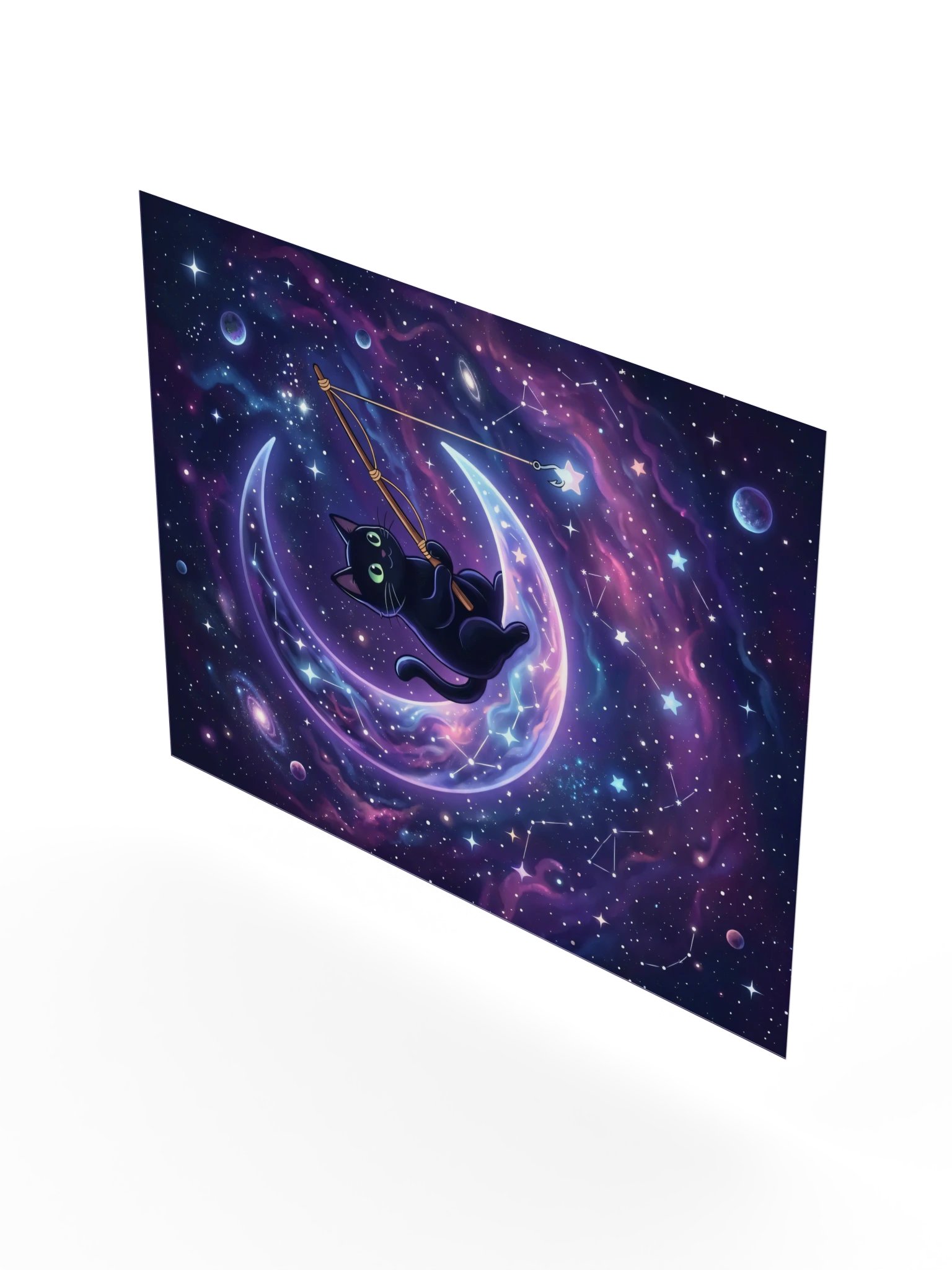 Moon Fishing Cat Poster product image (22)
