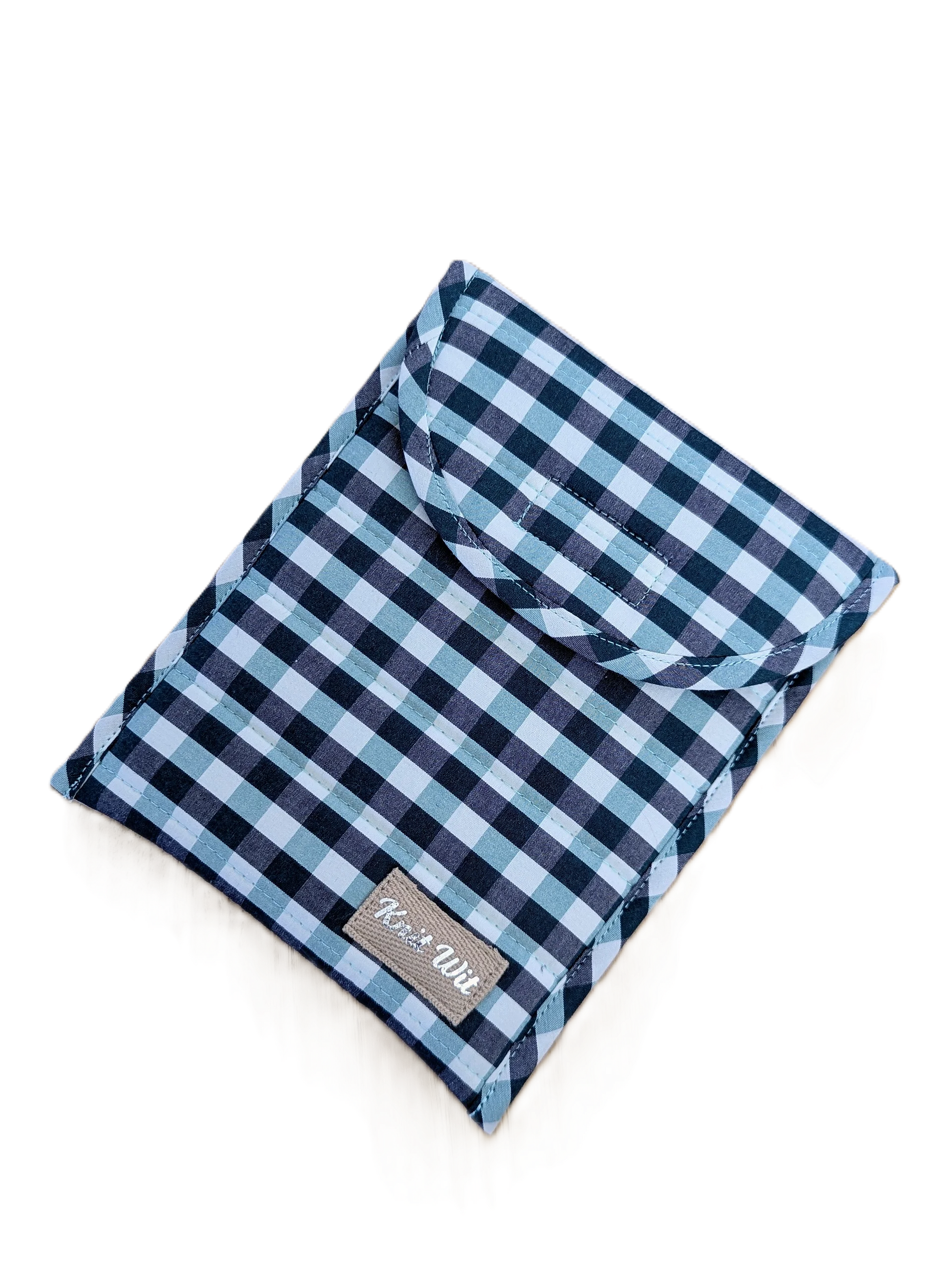 6" Kindle Cozy Sleeve- Teal Gingham product image (2)