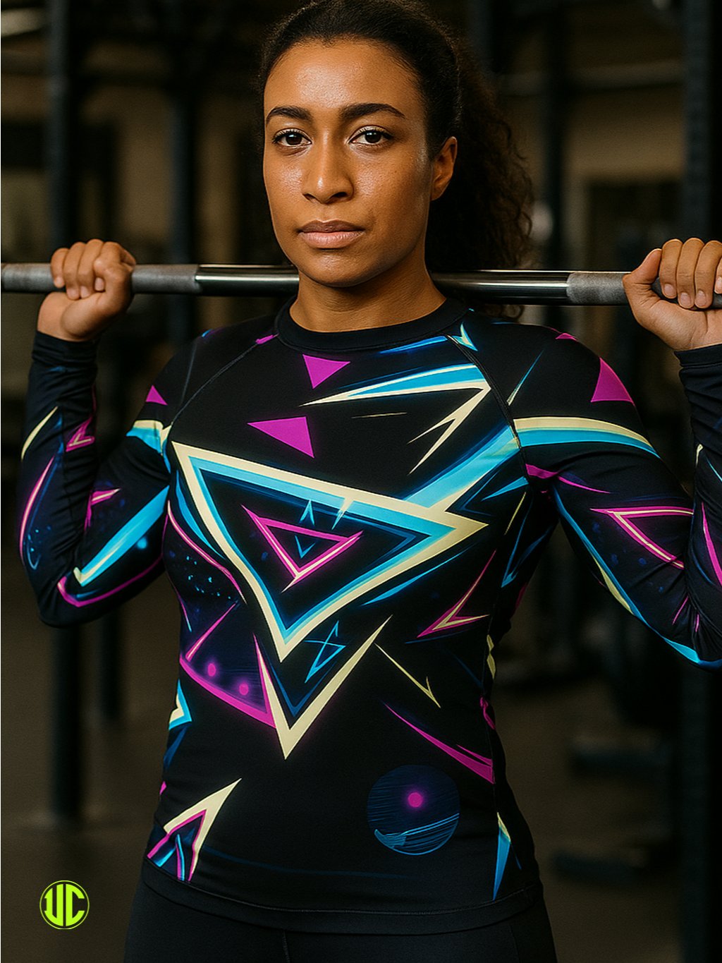Electric ’80s Neon – Women’s Rash Guard product image (7)