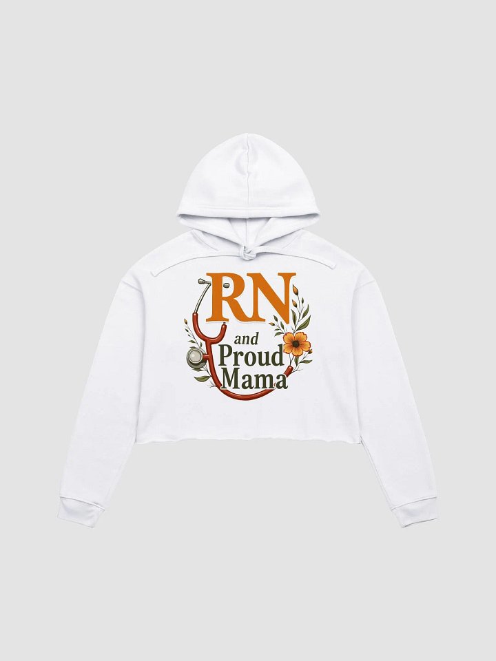 Proud Mama RN Floral Crop Hoodie product image (3)