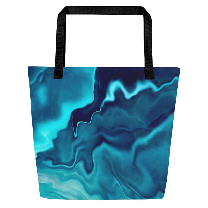 Icy blue crashing waves Abstraxt art product image (2)