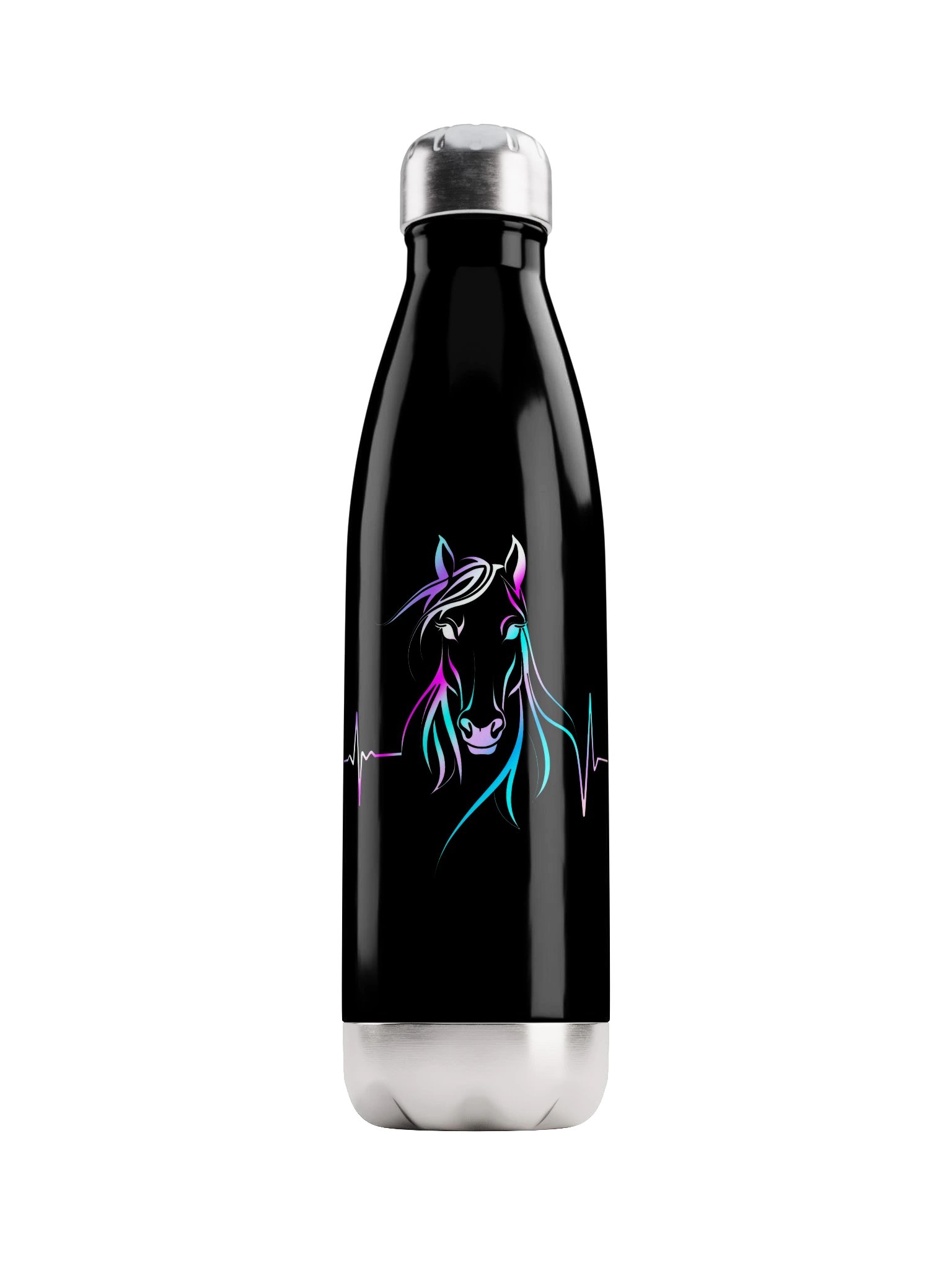 Horse Heartbeat Colorful Water Bottle | Equestrian Horse Lover Gift product image (1)