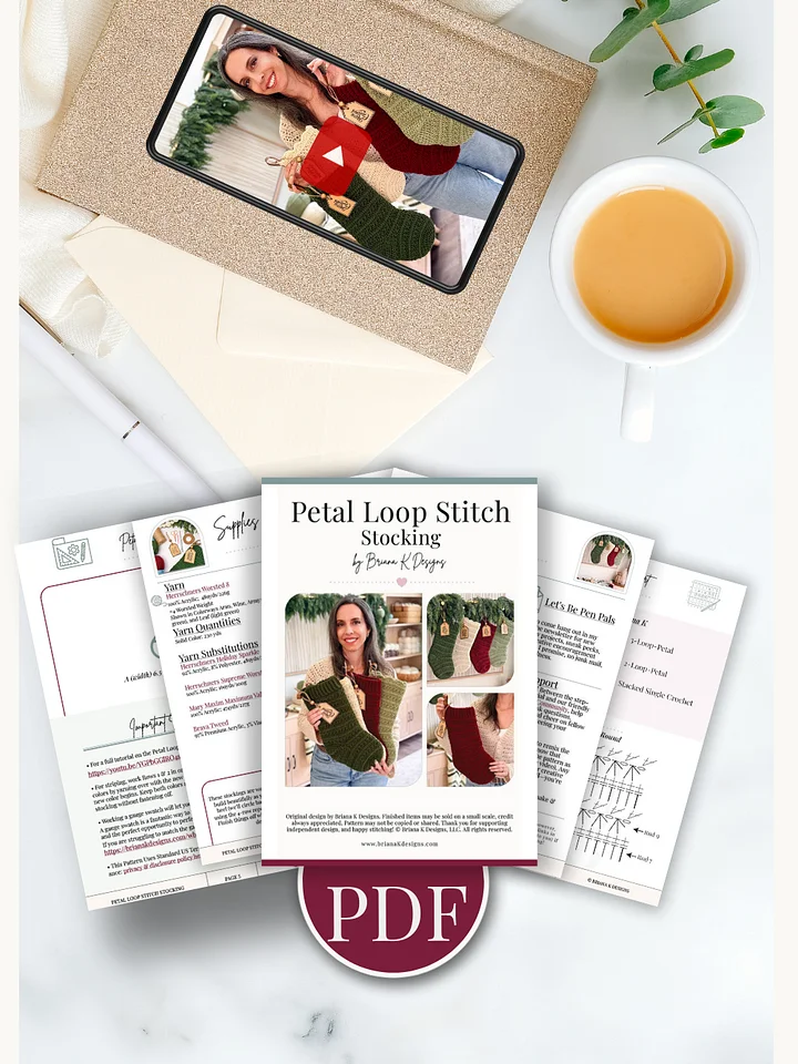 Petal Loop Stitch Crochet Stocking Pattern product image (2)