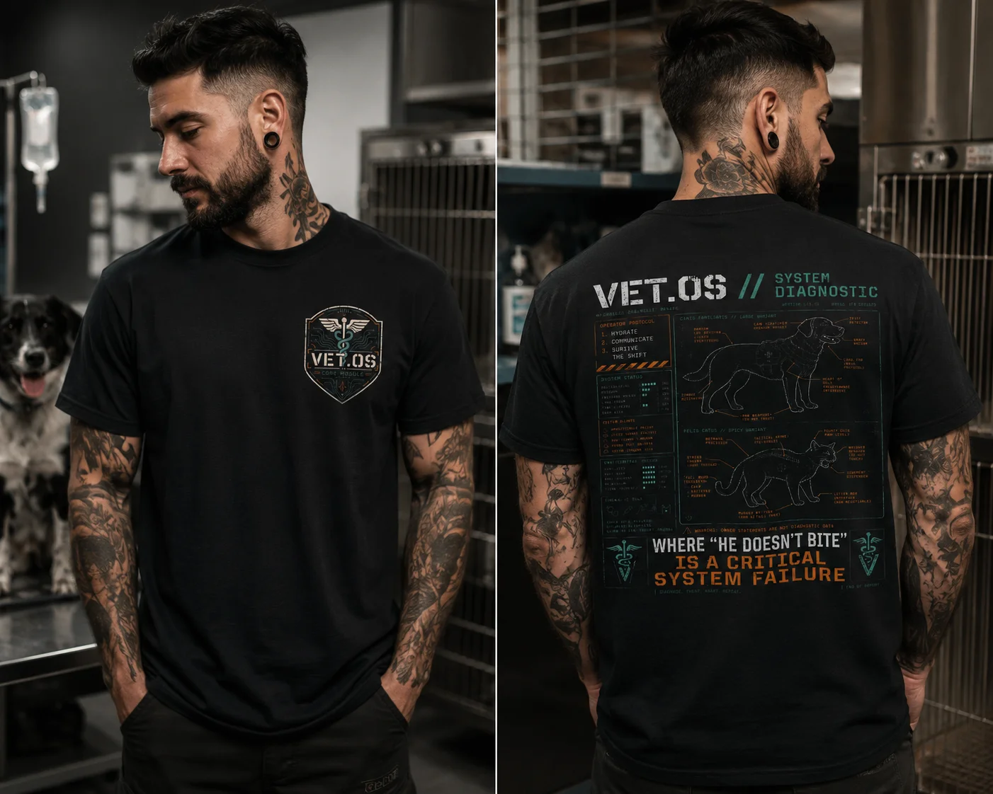 VET.OS // SYSTEM DIAGNOSTIC — Critical System Failure Heavyweight Tee product image (3)