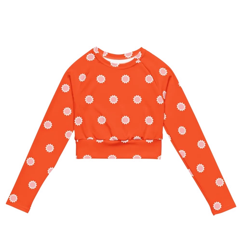 Bold Orange Crop Top with White Star Pattern product image (5)
