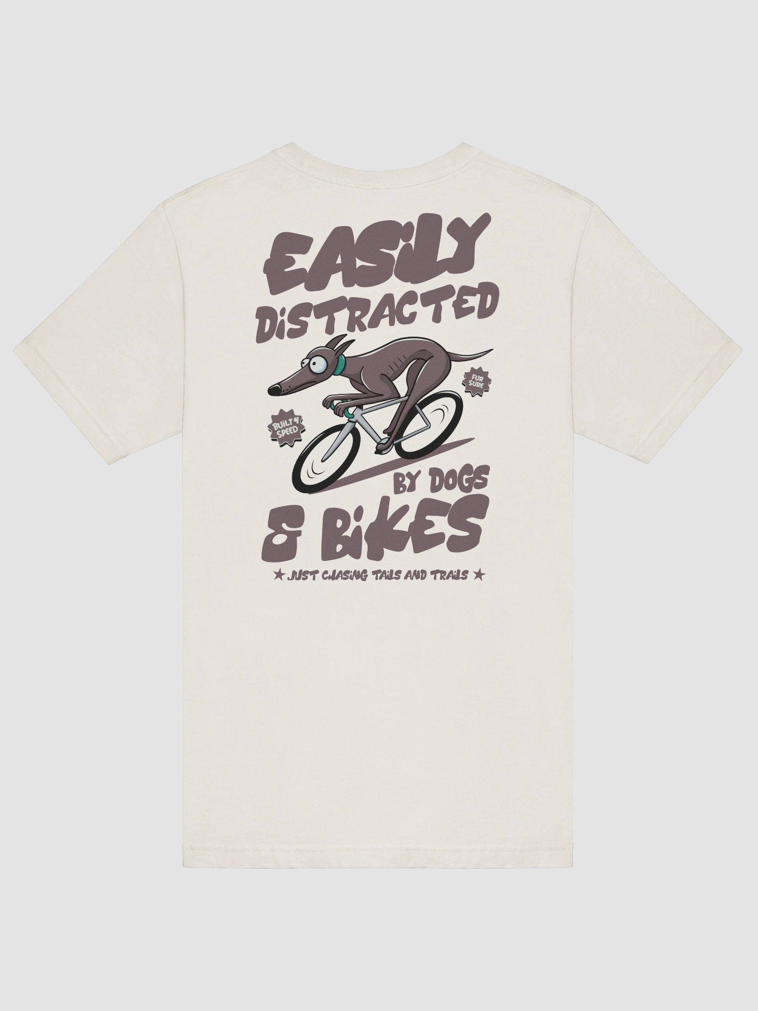 Easily Distracted by Dogs & Bikes Funny Cycling T-Shirt – Greyhound Dog Rider Tee for Bike Lovers - Plain product image (6)
