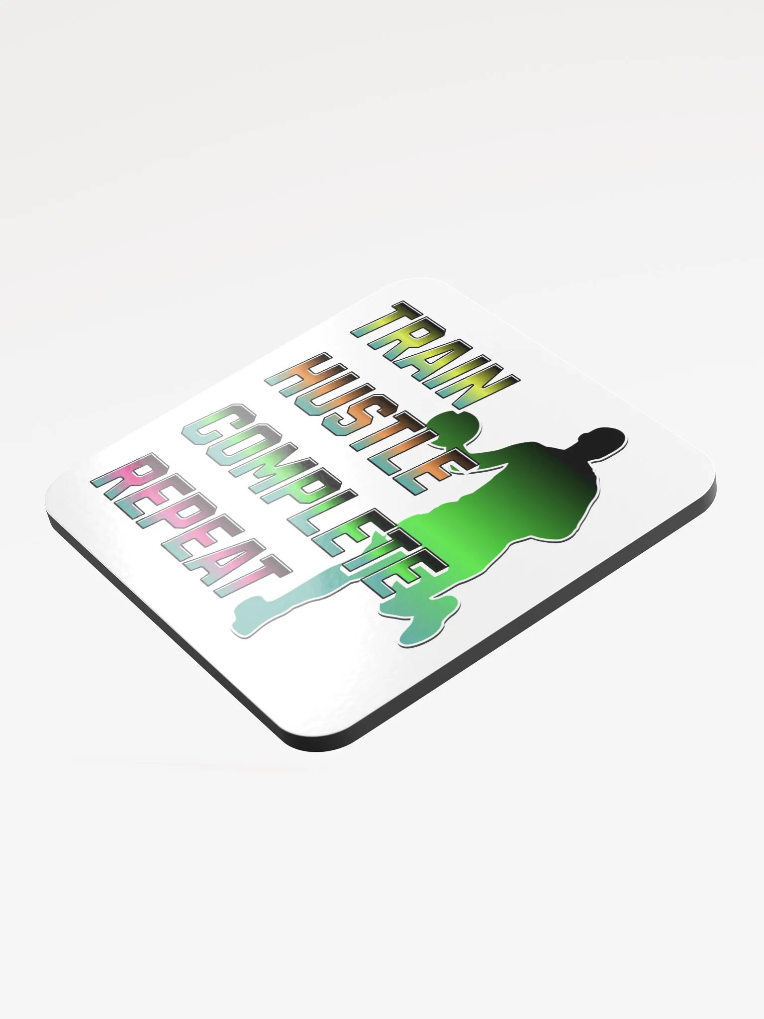 Train Hustle Complete Repeat Basketball Gradient Cork Coaster product image (4)