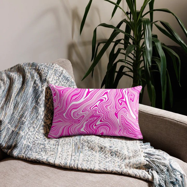 Premium Pillow Case - Pink and White Liquid Swirls product image (2)
