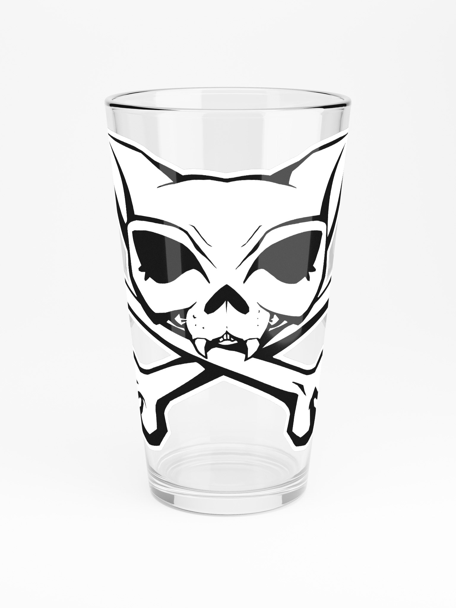 White Kat Skull Pint Glass product image (3)