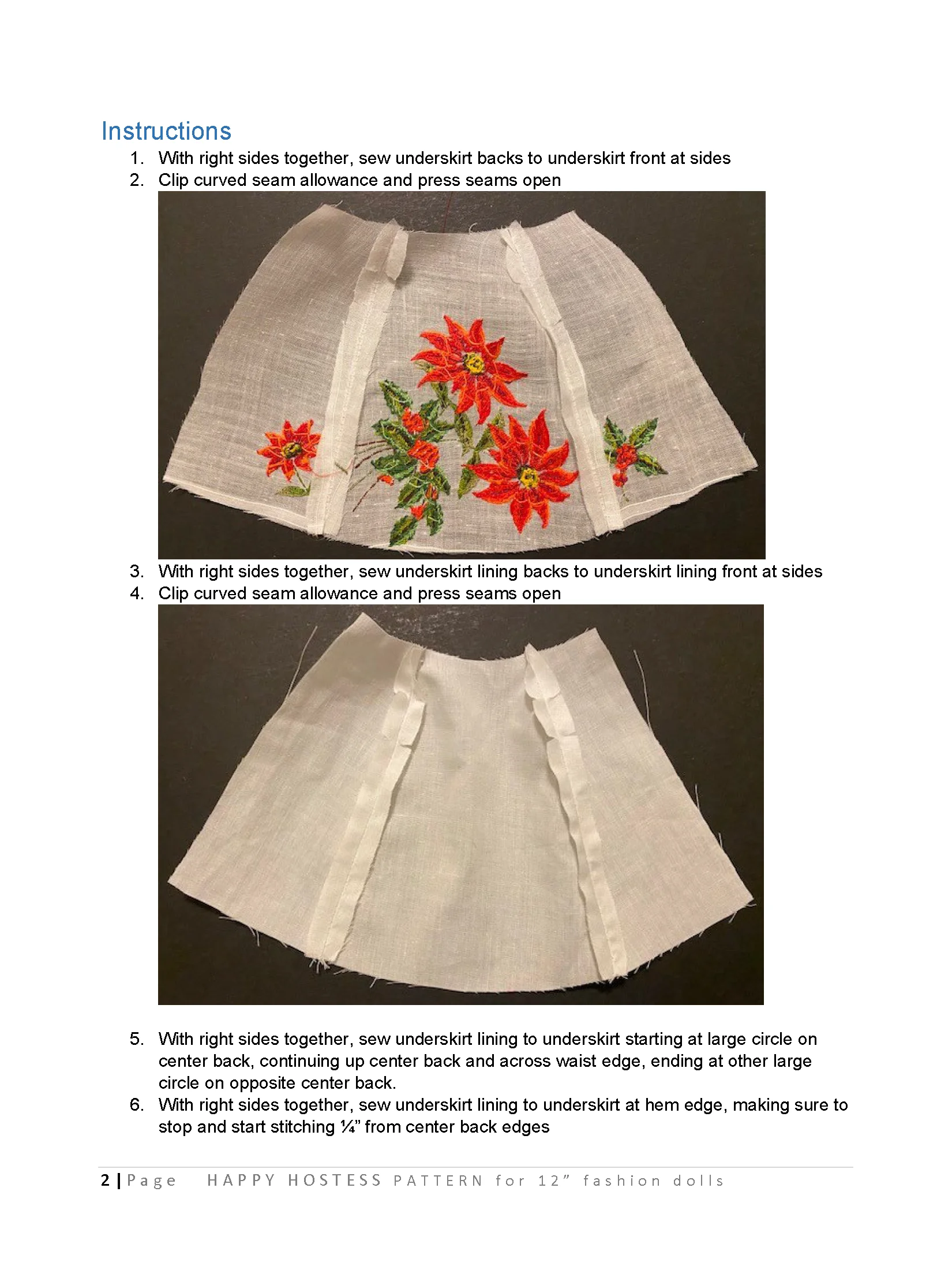 Happy Hostess sewing pattern for 12" fashion dolls product image (3)
