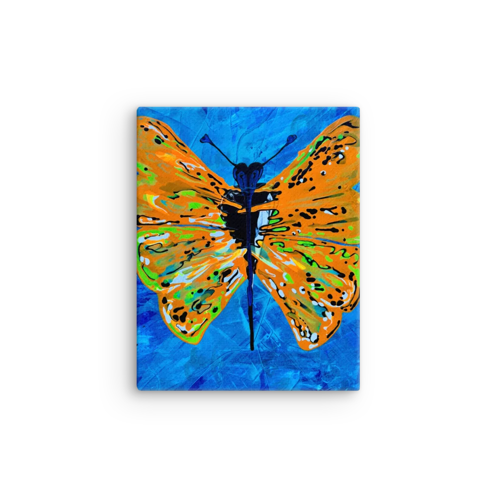 Neon Orange Butterfly Canvas Print product image (3)